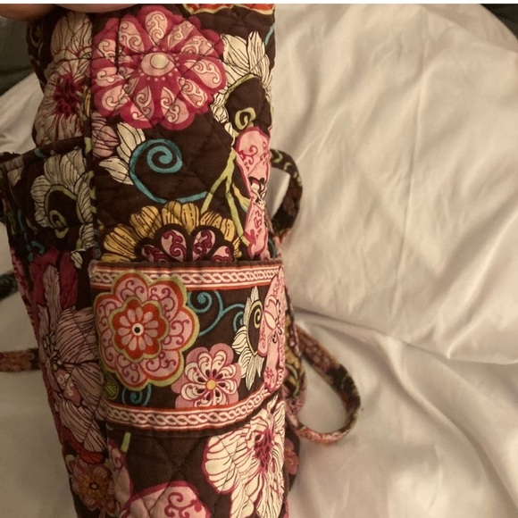Vera Bradley Mod Brown and Pink Floral Tote Bag - Picture 5 of 7